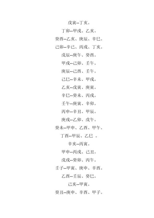 生辰八字合婚查询表