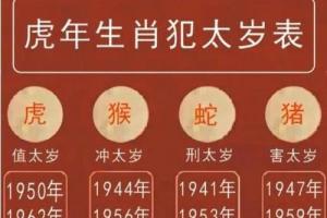 2023哪些生肖犯太岁2023年犯太岁的4大生肖卜安居(2023属虎犯太岁)