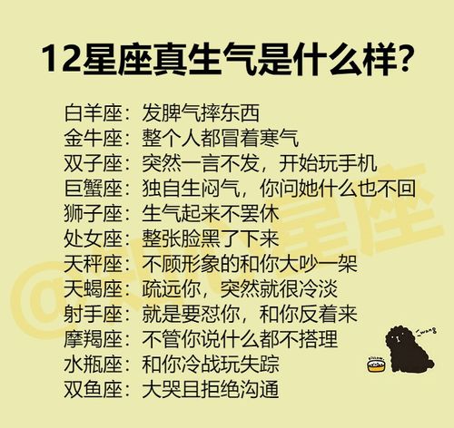 12星座真生气是什么样怎样跟12星座女友和平相处