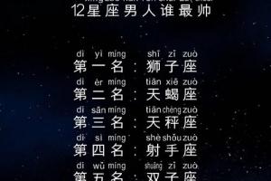 十二星座谁最帅排名榜(十二星座谁最聪明可爱)