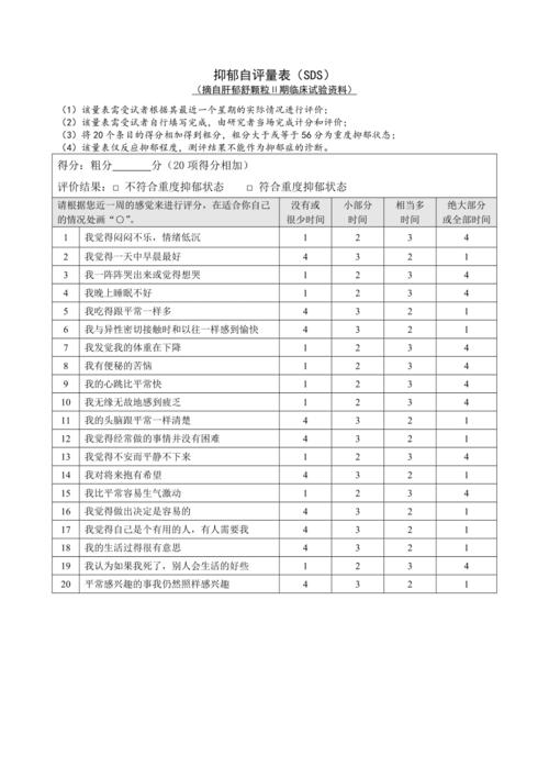 抑郁自评量表(sds)