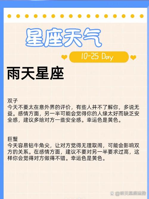 今日星座天气 不同的星座也有对应的不同天气噢,比如晴天星座就对应着