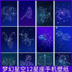 12星座手机壁纸梦幻星空个性天秤座双子座qq聊天背景图片定制图