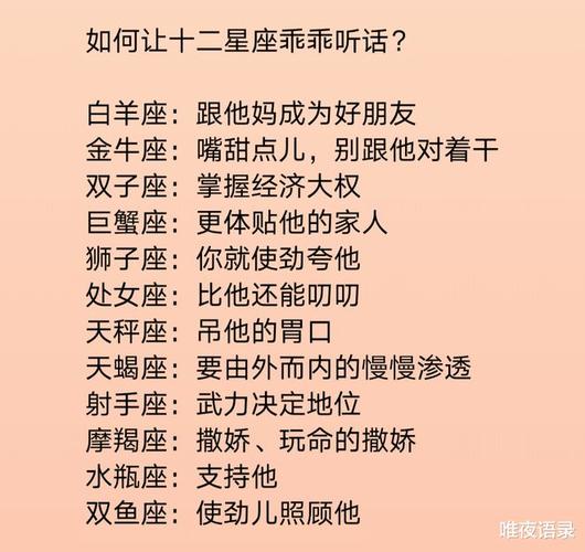 如何让十二星座乖乖听话,十二星座每月的工资够不够用,你分手后都会做