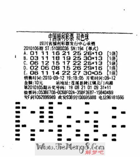 梦见中彩票还有号码
