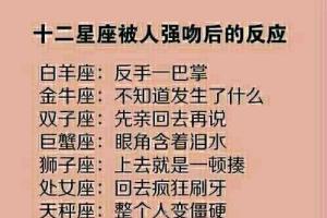 十二星座会被谁强吻(十二星座被强吻是什么反应)