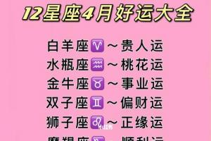 12星座4月运势大全!