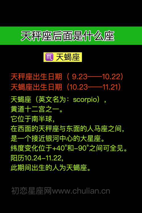 天蝎座天秤座出生日期( 9 23——10 22)天蝎座出生日期(10 23——11