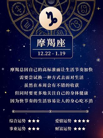 广告设计摩羯座星座运势蓝色科技小红书个人vip和企业vip免费下载插画