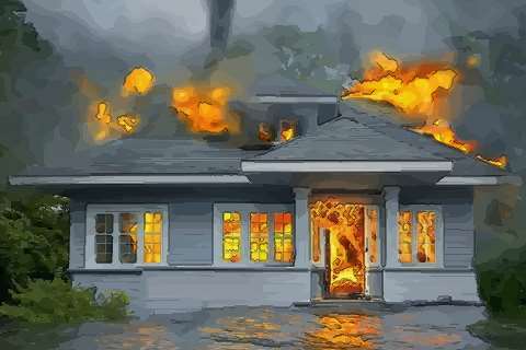梦见房子着火救火