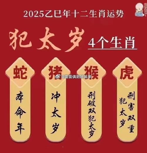 从每年的9月份开始就走来年的运势了,2025年犯太岁的生肖.