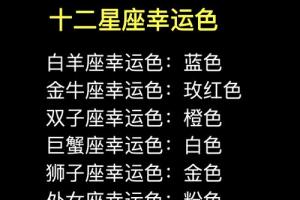 十二星座幸运色白羊座幸运色:蓝色金牛座幸运色:玫红色双子座幸运色