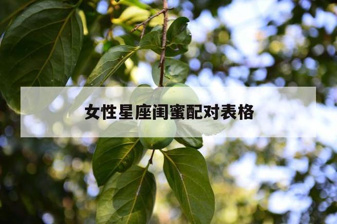 女性星座闺蜜配对表格 第1张