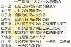 12星座在什么地方更容易找到真爱?十二星座会因为什么事变怂?