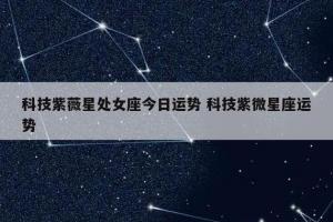 科技紫微星座网首页(张盛舒科技紫微星座网)