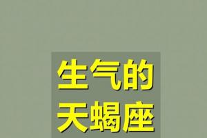 天蝎座生气沉默怎么办呢