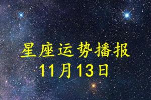 日运:十二星座2024年11月13日运势播报